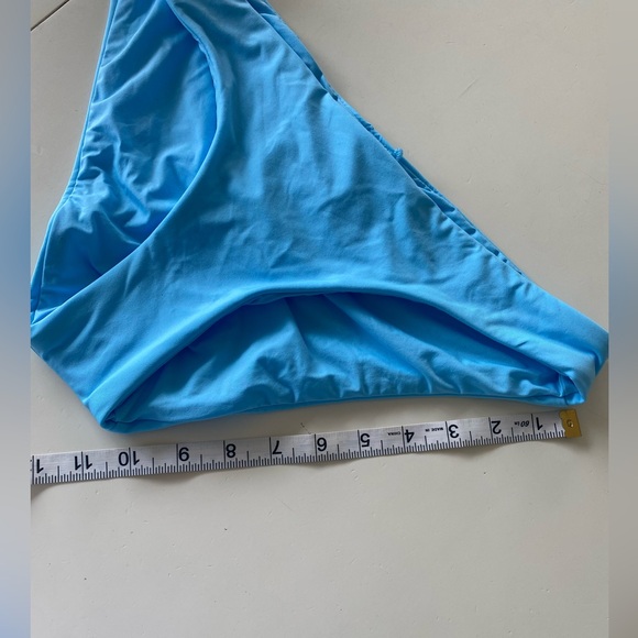 NWOT BECCA BY REBECCA VIRTUE Adela Ruched Hipster Bikini Bottom Light Blue - Picture 8 of 11